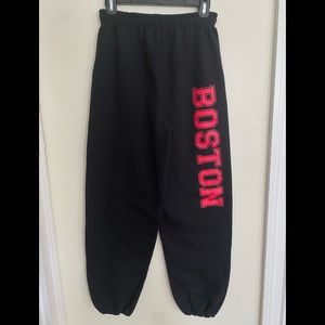 Black/pink BOSTON sweatpants. Size Small.
